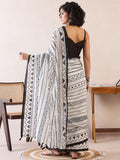 Jazzy 1-Minute Ready To Wear white mul cotton  Saree
