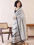 Jazzy 1-Minute Ready To Wear white mul cotton  Saree