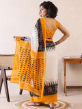 Engrossing 1-Minute Ready To Wear yellow&white mul cotton Saree