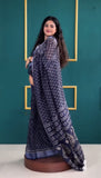 One-Minute Wonder: Stylish Blue Cotton Saree for Every Occasion