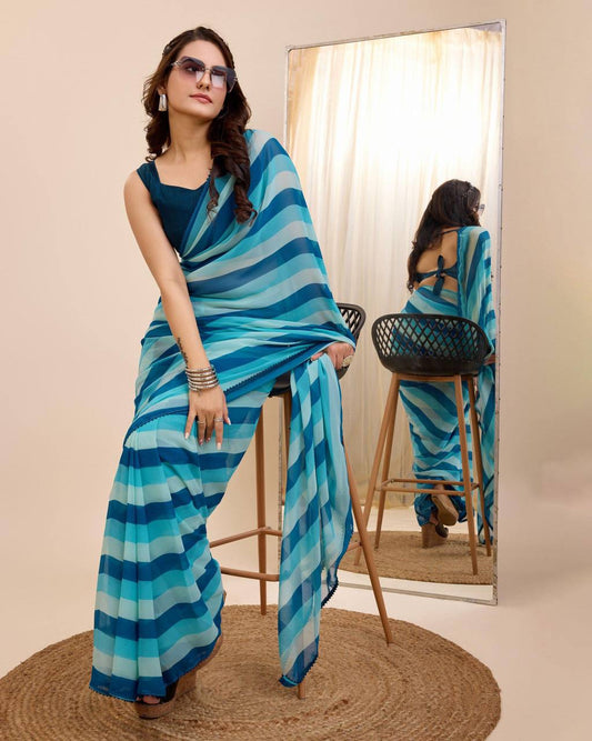 Beautifully Printed One-Minute Wear georgette for a Trendy, No-Hassle Look