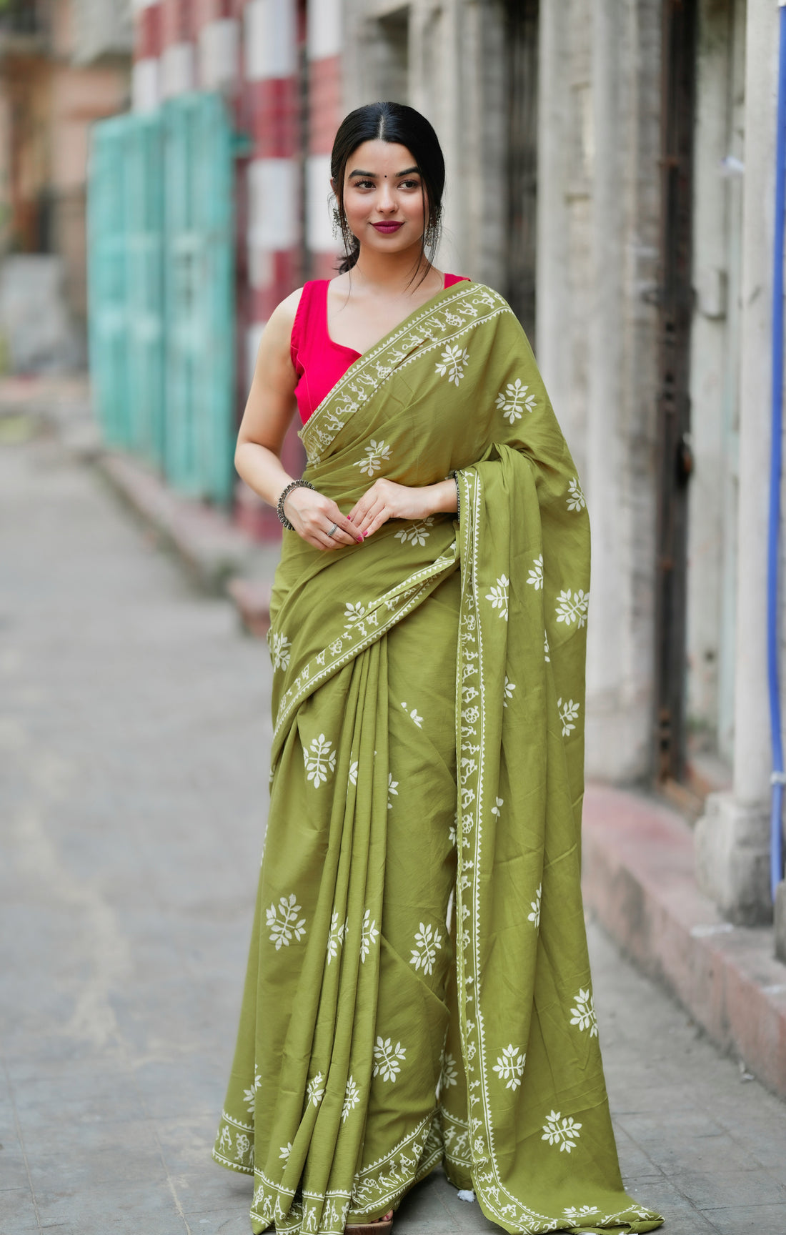 Pocket Ready-to-Wear Saree in Soft Mul Mul Cotton – Effortless Style for Daily Elegance