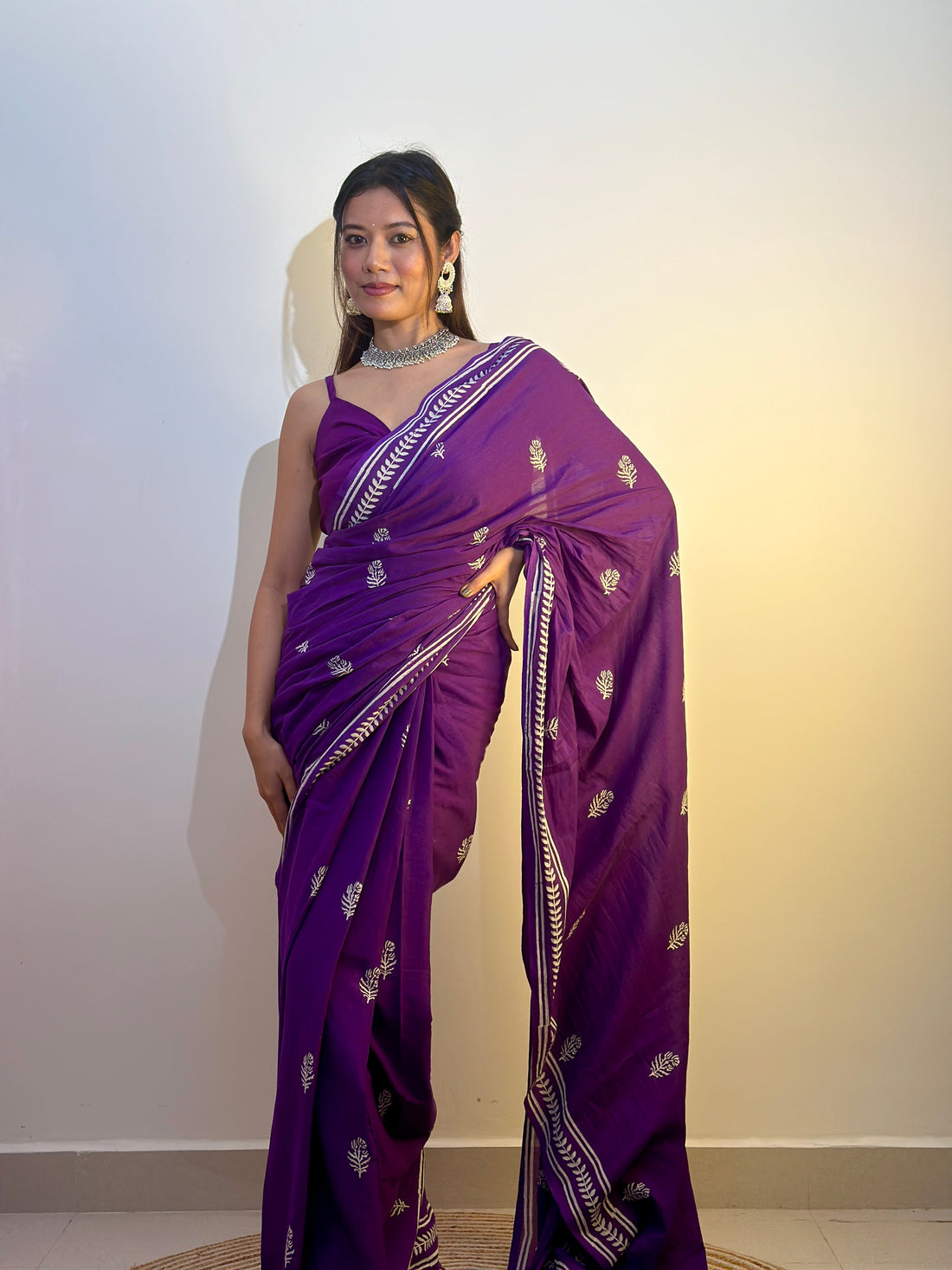 Mul Mul Cotton Ready To Wear Saree with Pocket – Elegant & Effortless Style