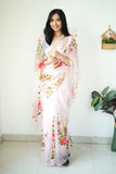 Instant-Ready White Color Organza Saree – Perfect Blend of Ease and Elegance.