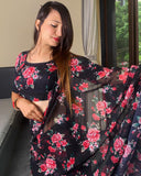 Effortless Elegance: Stunning Georgette Ready-to-Wear Saree for Modern Indian Fashion Lovers