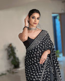 Beautifully Printed One-Minute Wear Cotton Saree for a Trendy, No-Hassle Look