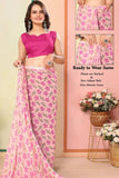 Cynosure 1-Minute Ready To Wear Pink Georgette Saree