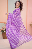 Desiring 1-Minute Ready To Wear Purple Georgette Saree