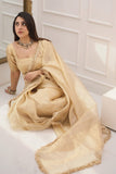 Ravishing 1-Minute Ready To Wear Beige Cotton Silk Saree