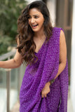 Glittering 1-Minute Ready To Wear Purple Georgette Saree