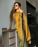 Lissome Green Fancy Silk Saree With Smashing Blouse Piece