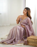 Fugacious 1-Minute Ready To Wear Lavender Crush Silk Saree