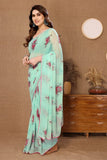 Gorgeous 1-Minute Ready To Wear Sea Green Georgette Saree