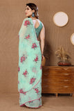 Gorgeous 1-Minute Ready To Wear Sea Green Georgette Saree