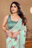 Gorgeous 1-Minute Ready To Wear Sea Green Georgette Saree