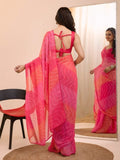 Felicitous 1-Minute Ready To Wear Pink Georgette Saree
