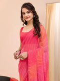 Felicitous 1-Minute Ready To Wear Pink Georgette Saree