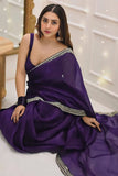 Lagniappe 1-Minute Ready To Wear Purple Organza Silk Saree