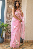 Breathtaking 1-Minute Ready To Wear Baby Pink Georgette Saree