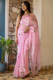 Breathtaking 1-Minute Ready To Wear Baby Pink Georgette Saree