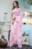 Super Extravagant 1-Minute Ready To Wear Pink Georgette Saree