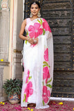 Magnificat 1-Minute Ready To Wear Off White Georgette Saree