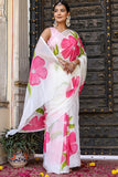 Magnificat 1-Minute Ready To Wear Off White Georgette Saree