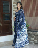 Invaluable 1-Minute Ready To Wear Blue Cotton Saree