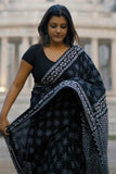 Pulsating 1-Minute Ready To Wear Black Cotton Saree