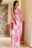 Divine 1-Minute Ready To Wear Pink Georgette Saree
