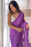 Invaluable 1-Minute Ready To Wear Purple Georgette Saree
