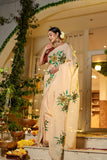 Ravishing 1-Minute Ready To Wear Beige Georgette Silk Saree