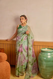 Inimitable 1-Minute Ready To Wear Pista Organza Silk Saree