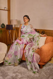 Resonant 1-Minute Ready To Wear Sky Organza Silk Saree