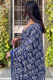 Sensational 1-Minute Ready To Wear Blue Cotton Saree