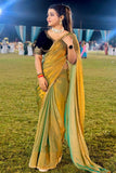 Scintillating Green Fancy Silk Saree With Verdant Blouse Piece