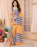 Trendy 1-Minute Ready To Wear Grey and Mustard Georgette Saree