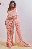 Admirable 1-Minute Ready To Wear Peach Satin Silk Saree