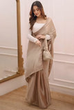Gorgeous Brown Fancy Silk Saree With Vivacious Blouse Piece