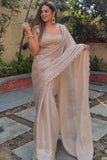 Improbable 1-Minute Ready To Wear Grey Jimmy Choo Silk Saree