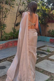 Improbable 1-Minute Ready To Wear Grey Jimmy Choo Silk Saree
