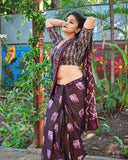 Elegant Ready-to-Wear Saree with Hidden Side Pocket for Convenience