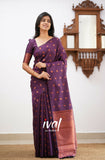 Elegant Purple Kanjivaram Saree with Matching Border – Perfect Festive Wear Choice