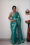 Mesmerizing Rama Ready-to-Wear Kanjivaram Saree - Tradition Meets Modern Convenience