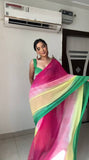 Multi-Color Georgette Saree – Ready-to-Wear Style for Weddings, Parties, and More.