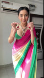 Multi-Color Georgette Saree – Ready-to-Wear Style for Weddings, Parties, and More.