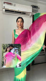 Multi-Color Georgette Saree – Ready-to-Wear Style for Weddings, Parties, and More.