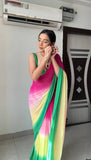 Multi-Color Georgette Saree – Ready-to-Wear Style for Weddings, Parties, and More.