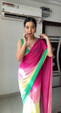 Multi-Color Georgette Saree – Ready-to-Wear Style for Weddings, Parties, and More.