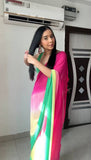 Multi-Color Georgette Saree – Ready-to-Wear Style for Weddings, Parties, and More.